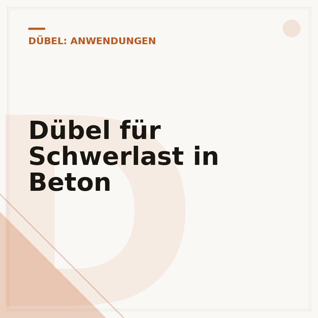Dübel für Schwerlast in Beton