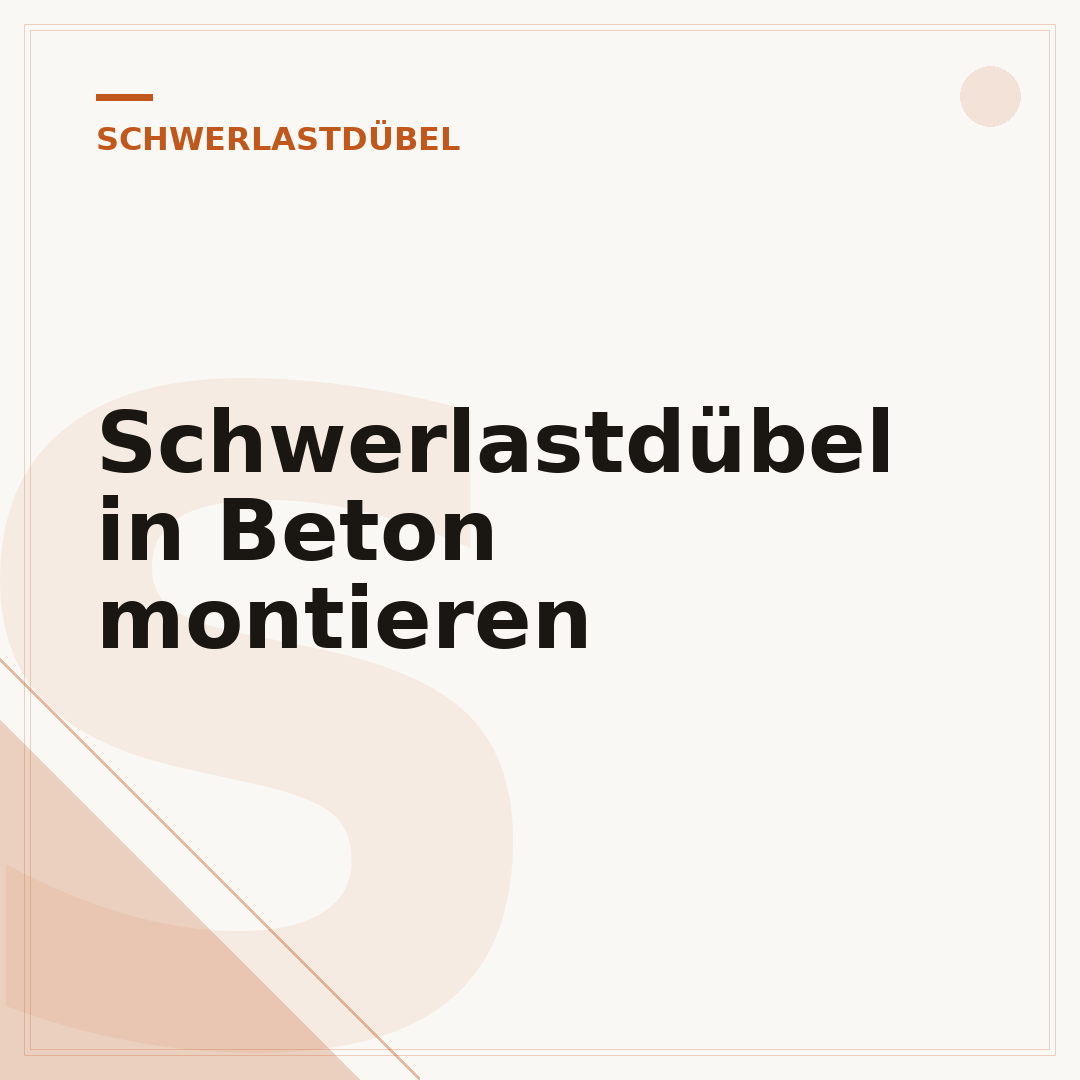 Schwerlastdübel in Beton montieren