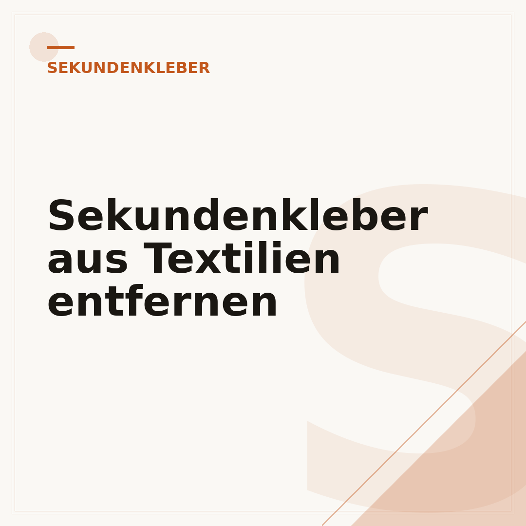 Sekundenkleber aus Textilien entfernen