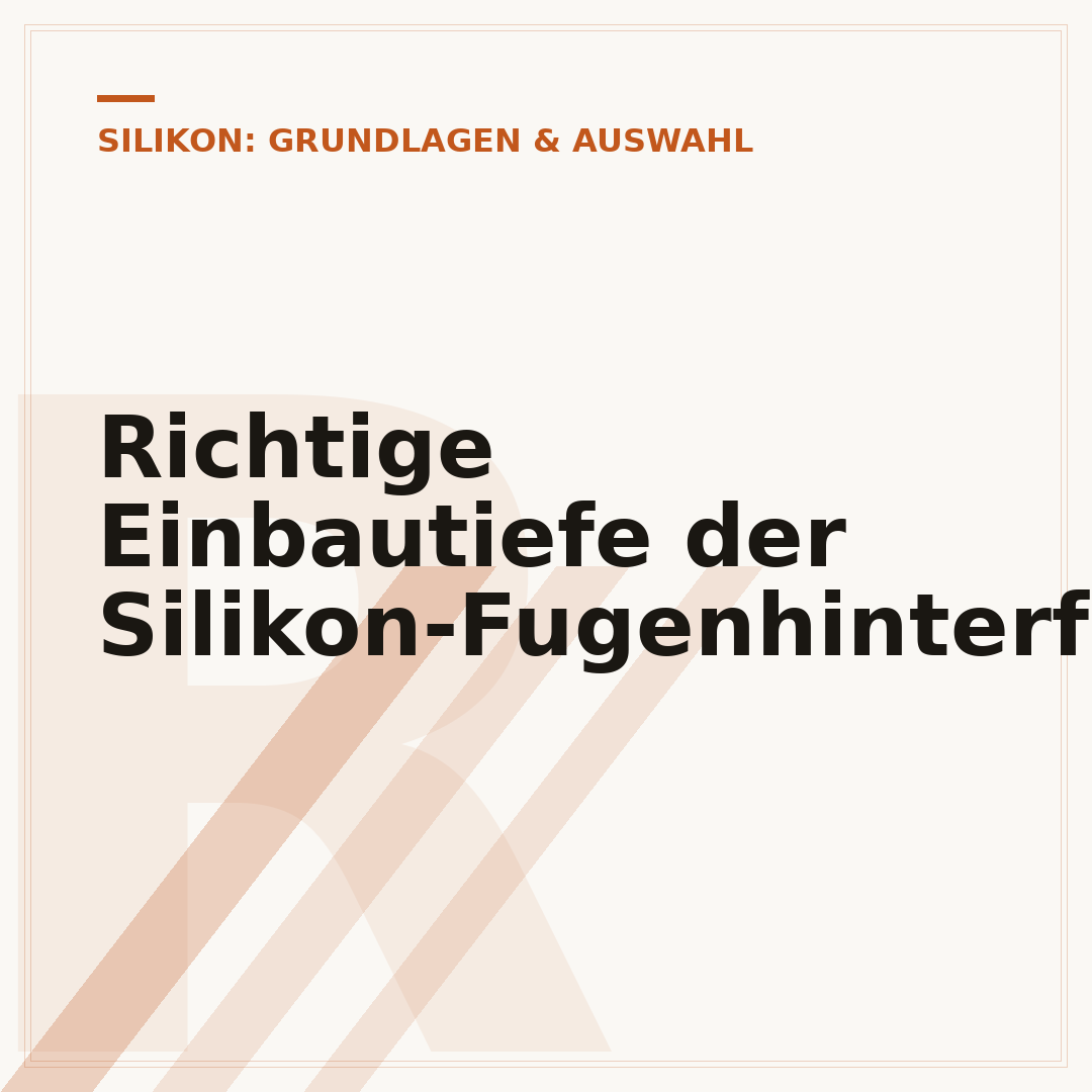 Richtige Einbautiefe der Silikon-Fugenhinterfüllung
