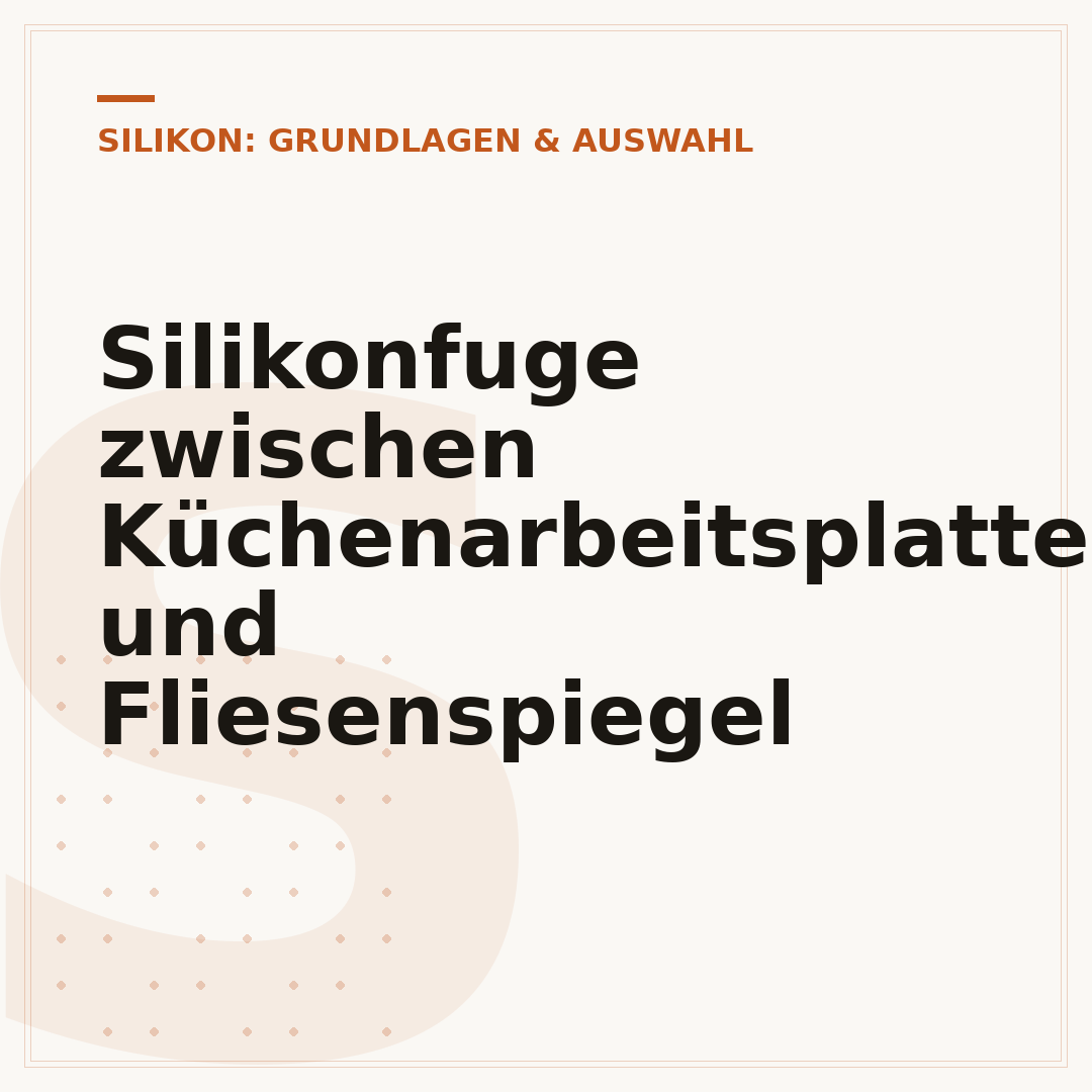 Silikonfuge zwischen Küchenarbeitsplatte und Fliesenspiegel