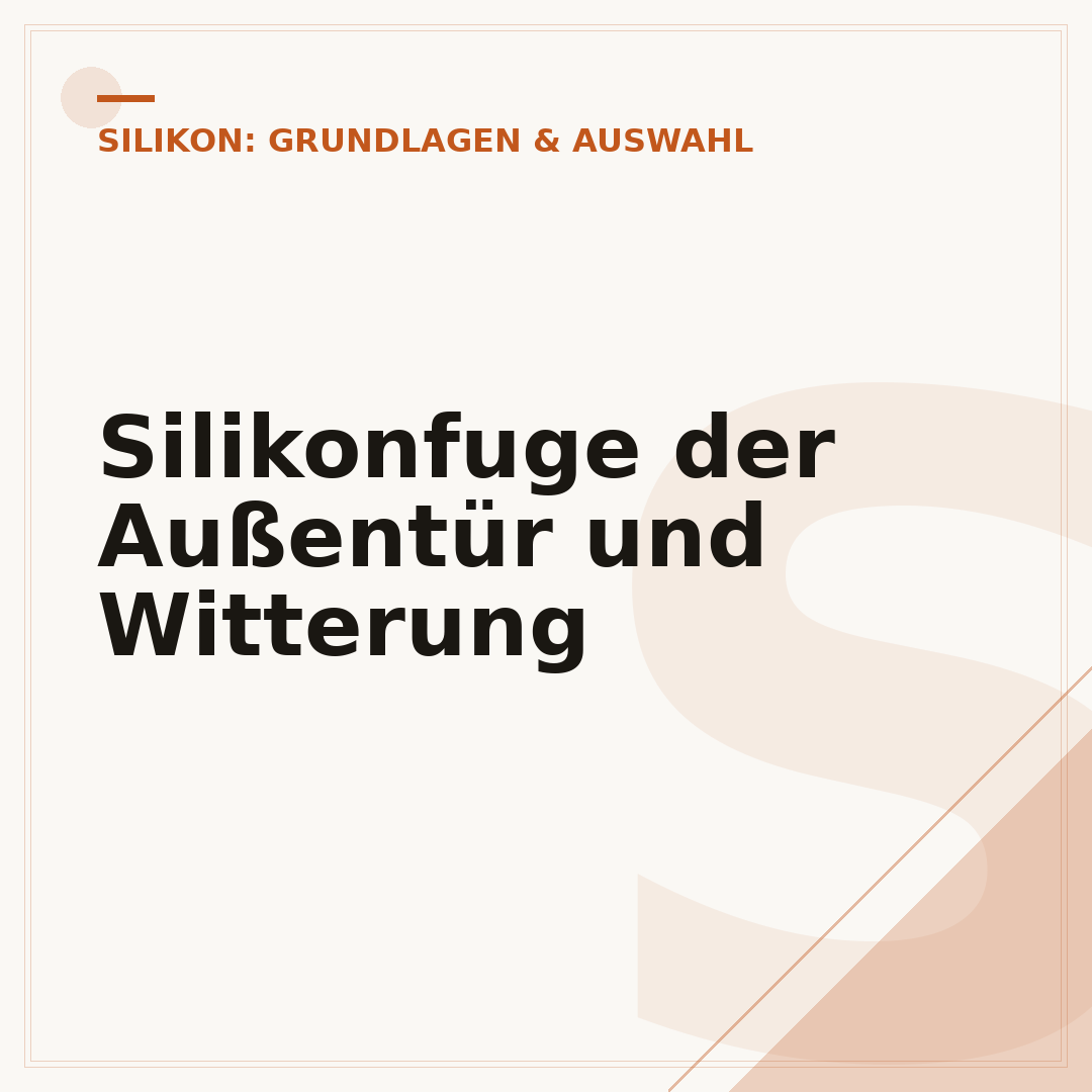 Silikonfuge der Außentür und Witterung