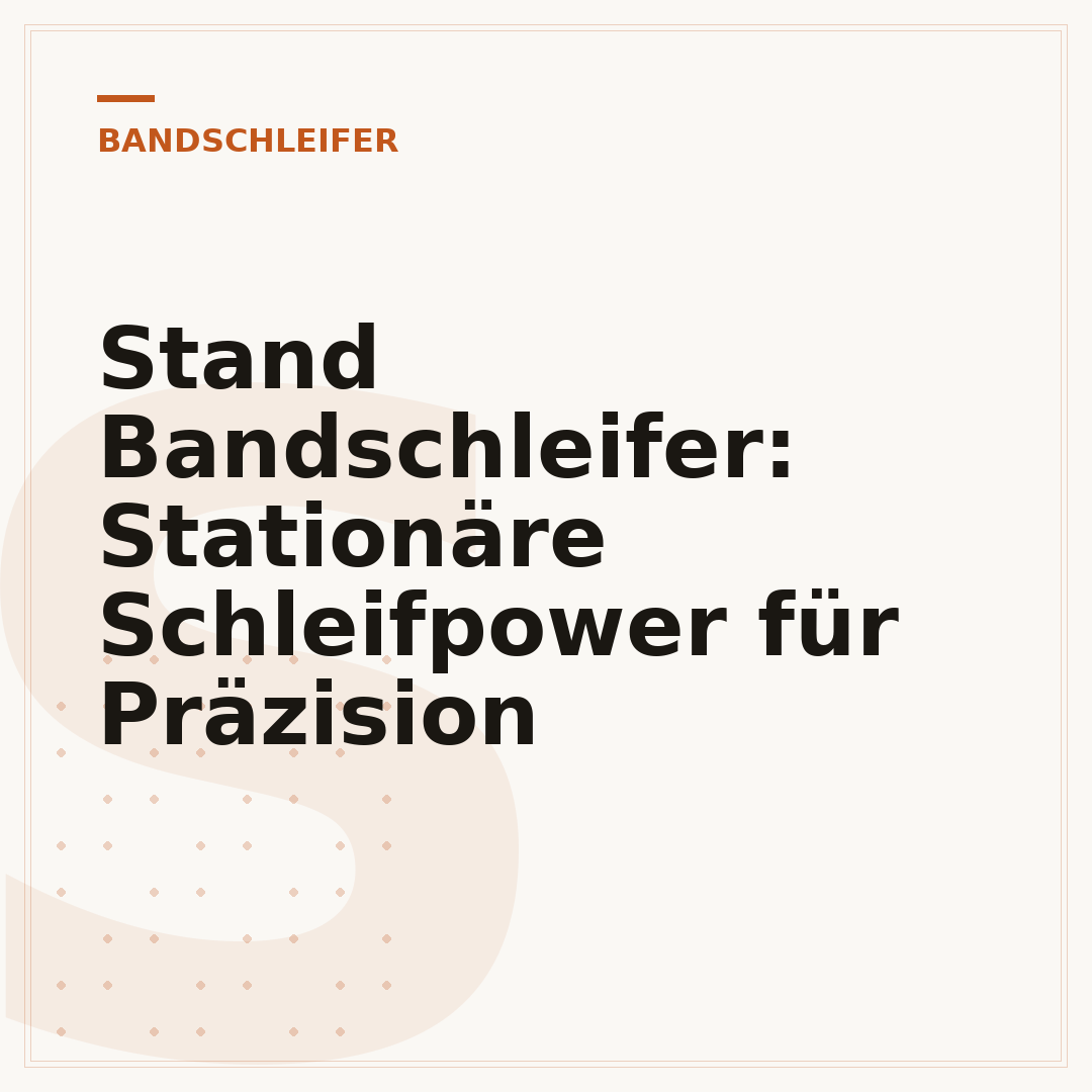 Stand Bandschleifer: Stationäre Schleifpower für Präzision