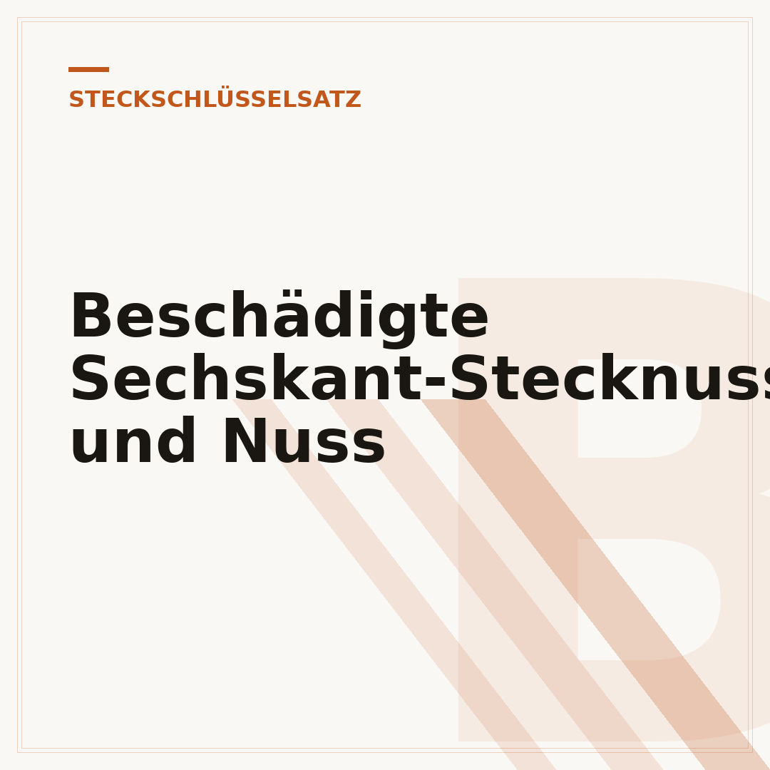 Beschädigte Sechskant-Stecknuss und Nuss