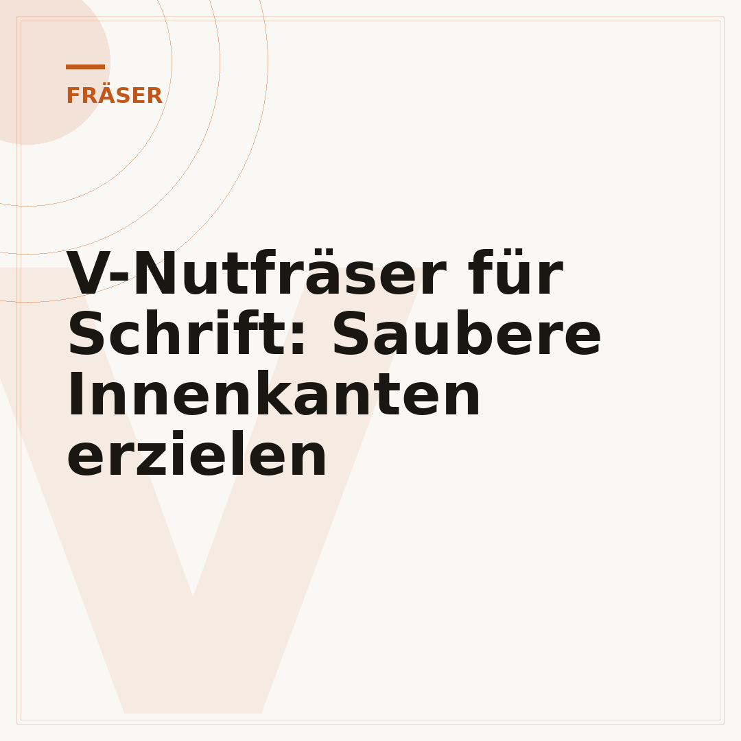V-Nutfräser für Schrift: Saubere Innenkanten erzielen