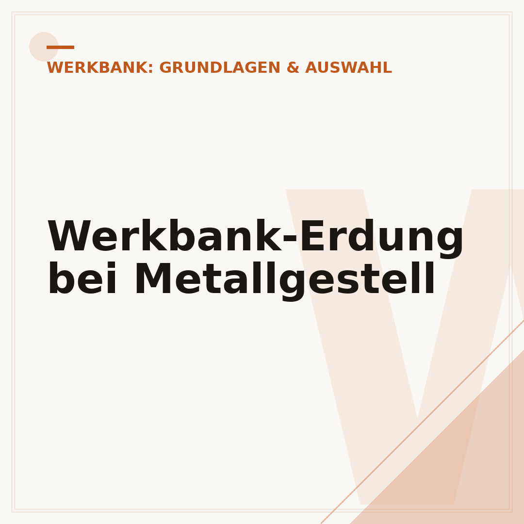 Werkbank-Erdung bei Metallgestell