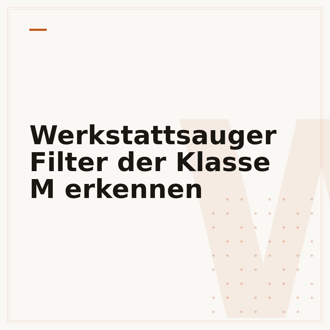 Werkstattsauger Filter der Klasse M erkennen