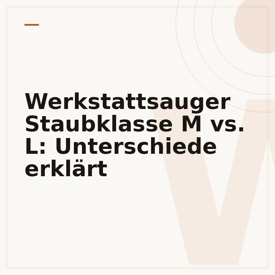 Werkstattsauger Staubklasse M vs. L: Unterschiede erklärt