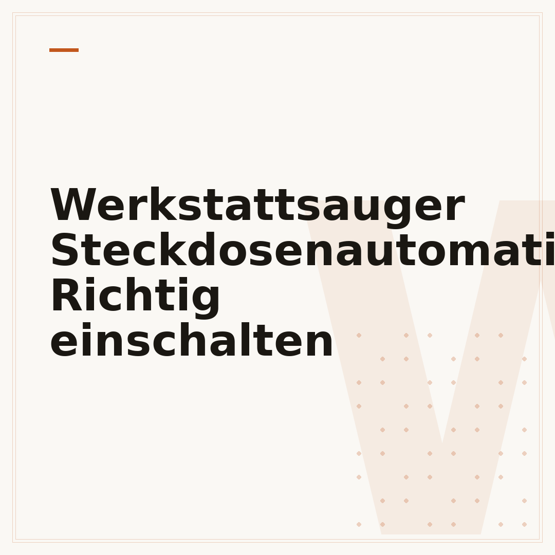 Werkstattsauger Steckdosenautomatik: Richtig einschalten