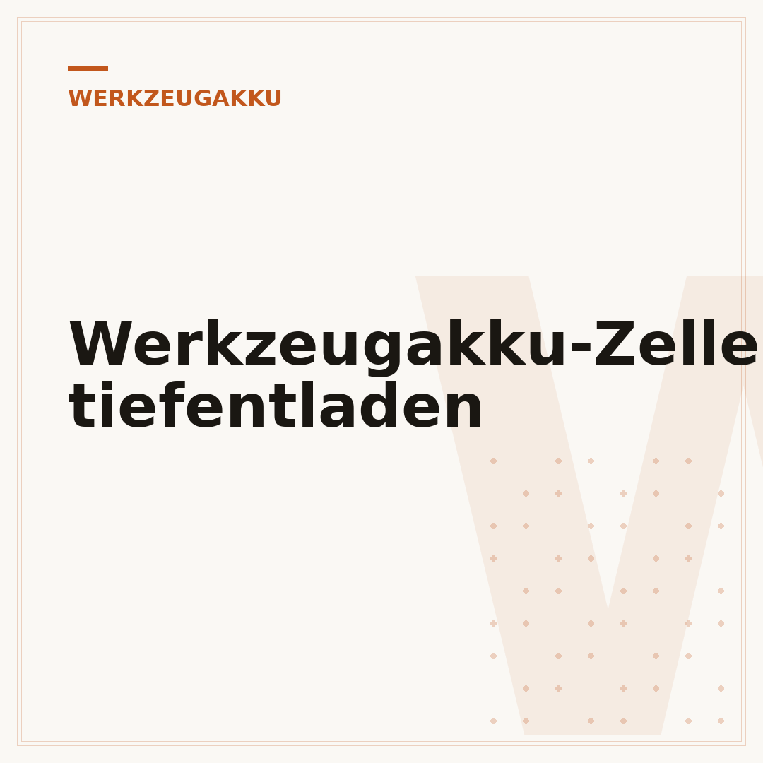 Werkzeugakku-Zellen tiefentladen